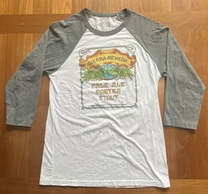 Sierra Nevada Beer Raglan T Shirt Women M White Gray Classic Logo Stout Ale - Picture 1 of 4