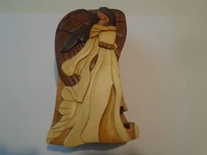 Vintage Wood Carved Jewelry Trinket Box mother mary carter dans vietnam nice - Picture 1 of 9