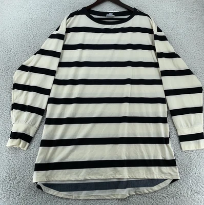 Camisa túnica suave LuLaRoe Nora para mujer grande negra blanca a rayas manga larga Foto 1 de 4