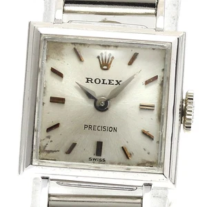 ROLEX Precision 2136 K18WG Cal.1401 Silver Dial Hand Winding Ladies Watch_886645 - Picture 1 of 7