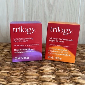NEW Trilogy Line Smoothing Day Cream & Vitamin C Ceramide Night Cream Set - Picture 1 of 6