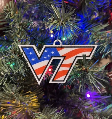 Impreso en 3D Virginia Tech Hokies 2014 EE. UU. Tazón Logo Navidad Adorno Foto 1 de 2