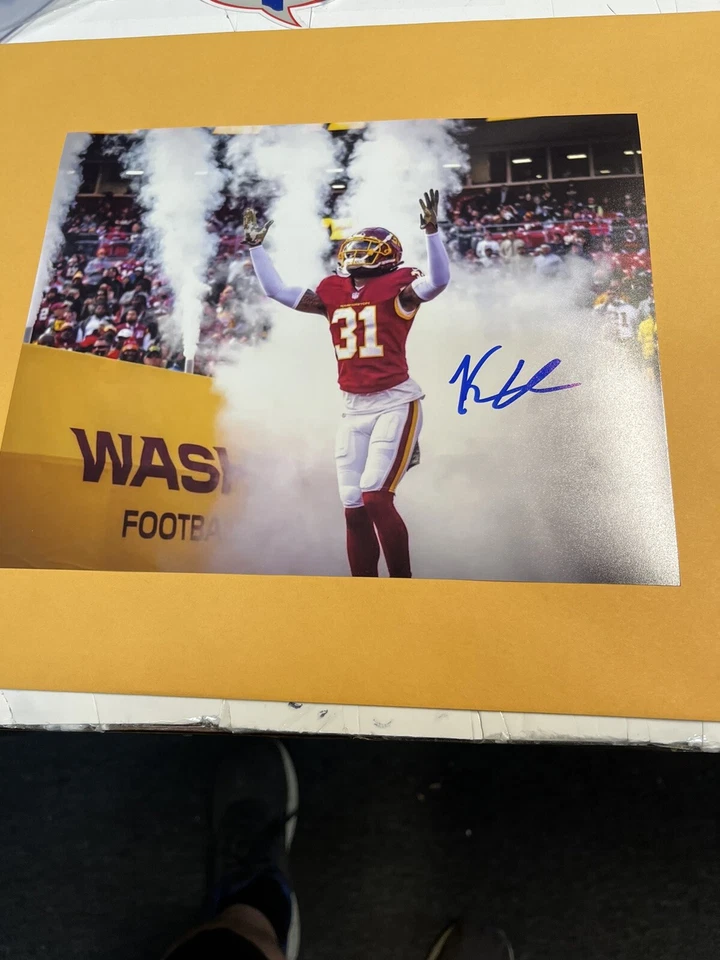 WASHINGTON Commanders KAMREN CURL #31 SIGNED 8X10 PHOTO ARKANSAS - Image 1 of 1