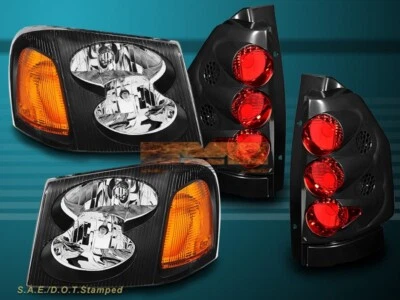 Juego de faros de repuesto GMC ENVOY OE 2002-2009 negros + luces traseras negras Foto 1 de 4