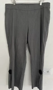 TS Taking Shape Women Size 14 Grey Stretch Crop Pants Tapered Leg Eleastic Wasit - Picture 1 of 8