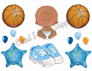 IT'S A BABY BOY BASKETBALL Shower balloons Decoration Supplies Tennis Shoes - Picture 1 of 1