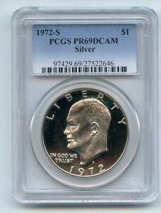1972 S $1 Silver Ike Eisenhower Dollar Proof PCGS PR69DCAM
