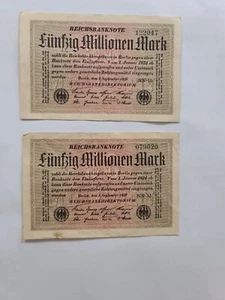 50 millionen mark 1923 Papier NN-10 Und NN-12 - Bild 1 von 2