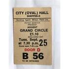 ARGENT SHEFFIELD CITY HALL TICKET SEPT 25 EARLY 70'S -