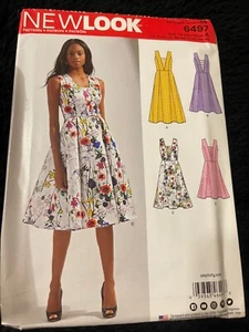 New Look Pattern 6497 Ms Sleeveless Dress 2 Lengths w/Front Panel Option Sz 8-20 - Picture 1 of 2