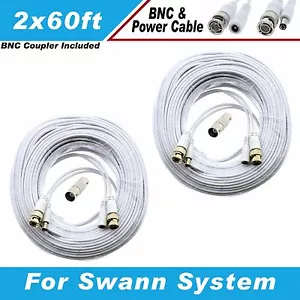 New High Quality White 120FT BNC EXTENSION CABLE F/ 8 CH SWANN SYSTEMS DVR8-1000 - Picture 1 of 10