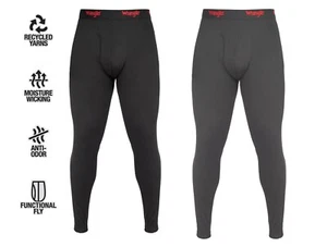 2-PACK Wrangler Men's Heavy Weight Moisture Wicking Black Waffle Thermal Pant - Picture 1 of 15