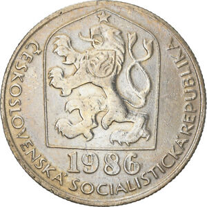 [#382606] Coin, Czechoslovakia, 50 Haleru, 1986, AU, Copper-nickel, KM:89