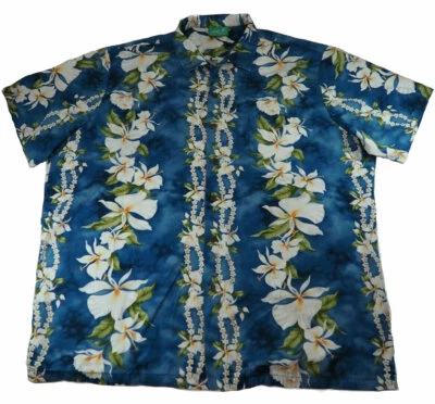 CAMISA HAWAIANA JADE FASHIONS TIKI HIBISCO MANGA CORTA BOTÓN DELANTERO 3XL EE. UU. Foto 1 de 4