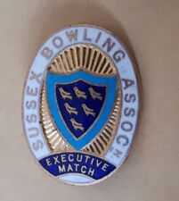 SUSSEX BOWLING  ASSOCIATION Vintage Enamel Pin Badge EXECUTIVE MATCH Collectable