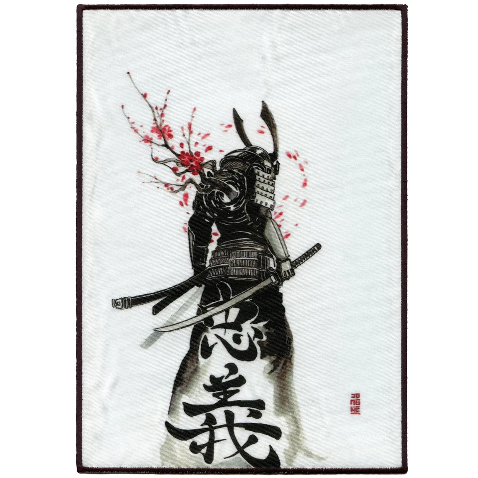 Japanese Bushi Samurai Back Patch FotoPatch Cherry Blossoms XL Embroidered Iron- - Image 1 of 2