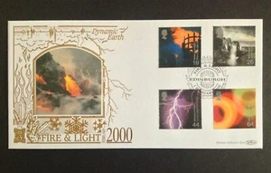 GB Benham 2000 Fire & Light Set en Oro 500 Cubierta Primer Día, Edimburgo S/S/S - Imagen 1 de 3