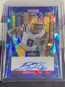 2023 Leaf Vivid Football BJ OJULARI XRC AUTO NAVY BLUE CRYSTAL #d 5/7 LSU
