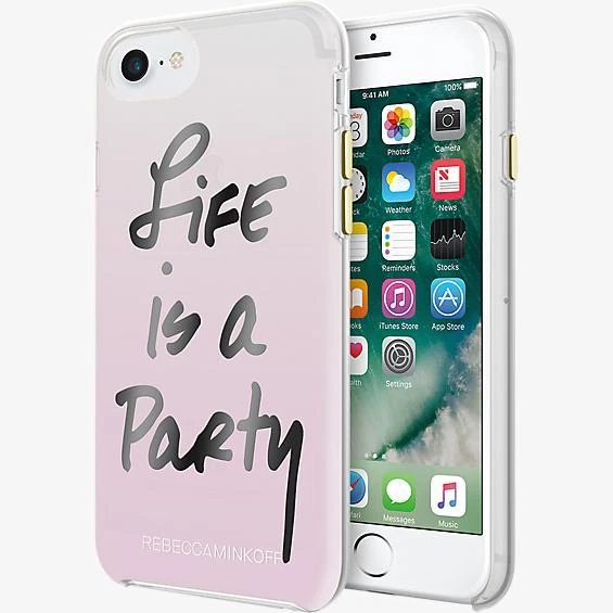 Rebecca Minkoff Life is a Party Styled Case for iPhone 7/8 SE 2020 - Clear Pink - Image 1 of 1
