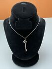Pendant Necklace - Flower Lucky Clover Key - Genuine 925 Sterling Silver - Gift!