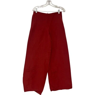 Pantalones de vestir Massimo Dutti para mujer EU 36 US 4 rojos pierna ancha pantalones de lino nuevos sin etiquetas Foto 1 de 4