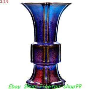10,2 Zoll alte China Jun Ofen lila Glasur Porzellan Dynastie Blumenflasche Vase - Bild 1 von 9