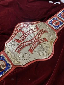 Nwa Television heavyweight championship belt,4mm Zinc,Nikal Plated, Real Leather - Picture 1 of 7
