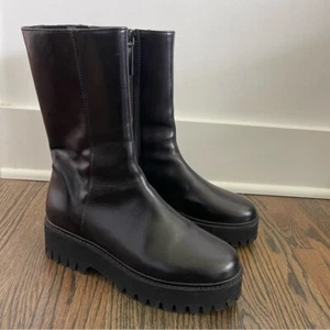 Dorothee Schumacher Sporty Elegance Schwarz Leder Plateau Kampfstiefel 39 / 9 - Bild 1 von 9