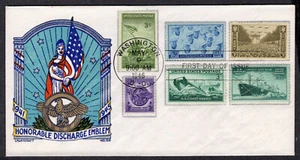 1946 WWII Honorable Discharge Emblem (Scott 940) - Smartcraft COMBO FDC MZ680 - Picture 1 of 1