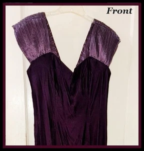 Vintage Jordan Fashions Purple Velvet/Taffeta Sleeveless Full Length Gown 13/14 - Picture 1 of 7