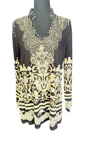 Christina Bling Embellished black top Size xl - Picture 1 of 6