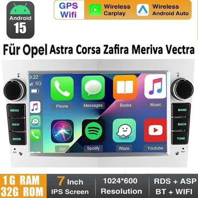 Android 15 Autoradio GPS Navi Für Opel Zafira B Corsa D Astra H Vivaro Vectra C - Bild 1 von 4
