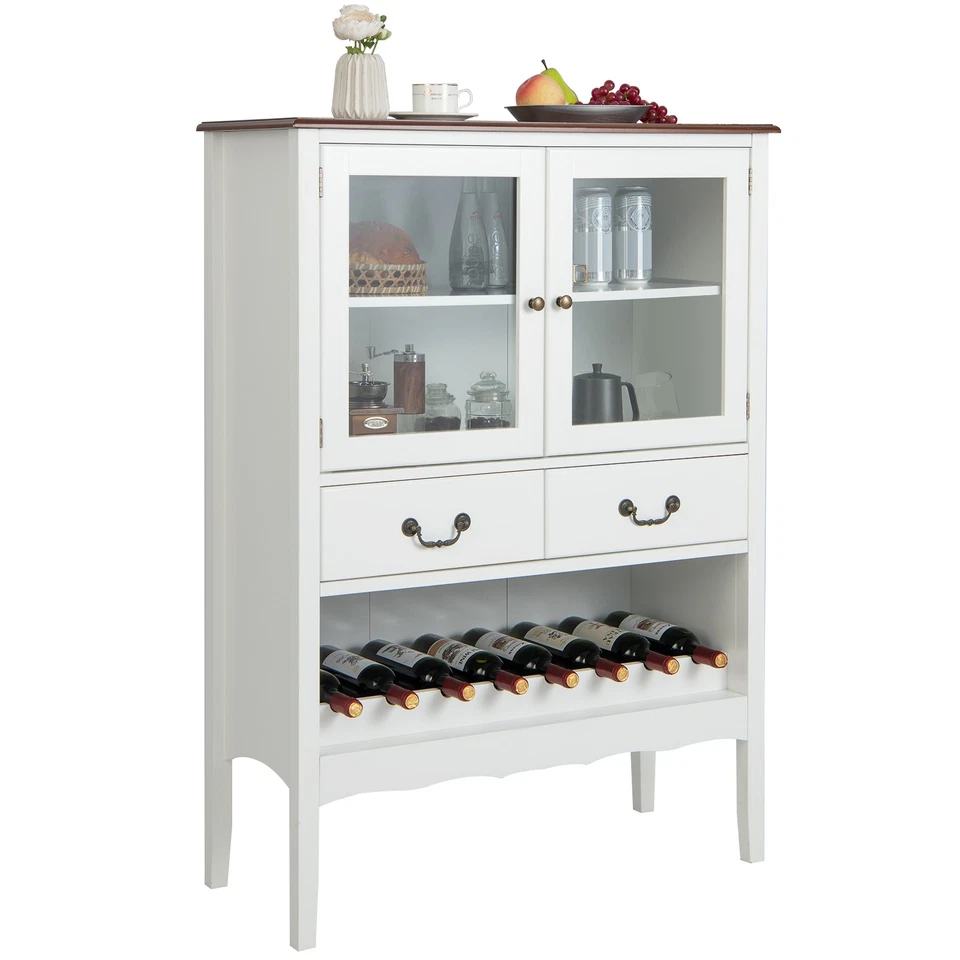 Costway Sideboard Buffet Cabinet Freestanding Storage Cabinet with 2 Drawers