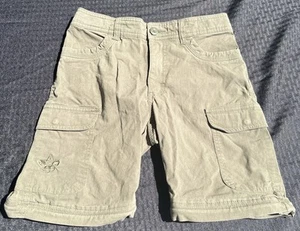 Boy Scouts America Boys Cargo Shorts Official Uniform Green Canvas Sz 10 - Picture 1 of 8