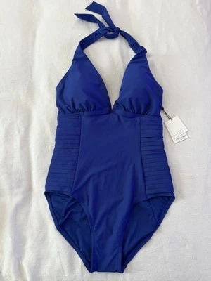 NEW Calvin Klein Swimsuit Women's One Piece Atlantis CK Swimsuit Blue Size 8 - Image 1 of 4