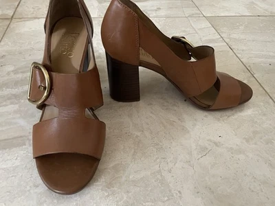 Zapatos Mujer: Nuevos Franco Sarto S 7.5 Cuero Marrón Con Hebilla Foto 1 de 4