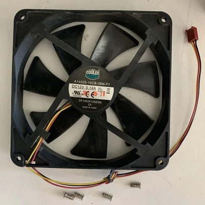 COOLER MASTER A14025-10CB-3BN-F1 DF1402512SEDN 140MM FAN 12V 0.14A - Image 1 of 4