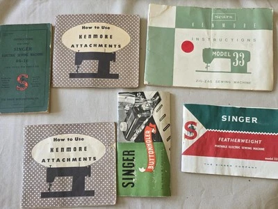 LOT VINTAGE SEWING MACHINE MANUALS - SINGER - SEARS KENMORE - INC 66-16 - Image 1 of 3
