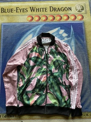 Adidas Track Jacket Farm Rio SST Tropical Palm Leaf Pink Full Zip Women’s Large - Image 1 of 4