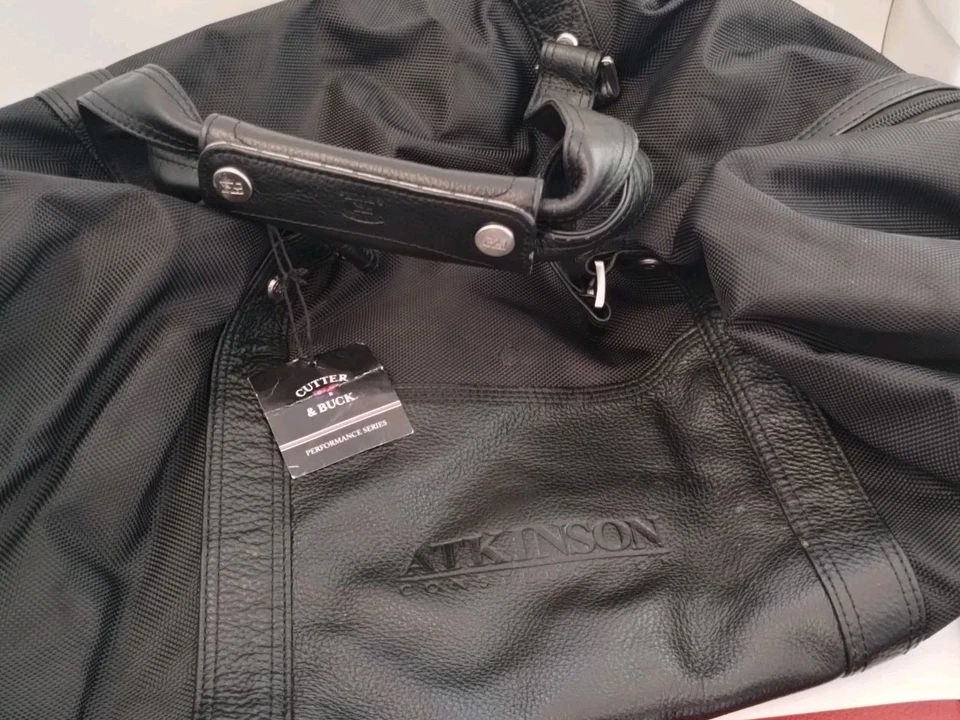 Cutter & Buck Black Canvas And Leather Duffle With Company Logo - Image 1 of 4