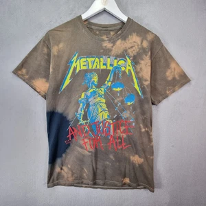 Metallica T-Shirt Mens Small Khaki Green And Justics For All Tie Dye Band - Picture 1 of 10