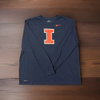 Nike Illinois Fighting Illini Long Sleeve T-Shirt Men’s 3XL NWT Navy Blue - Image 1 of 4