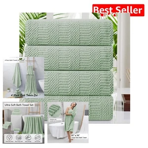Geometric Pattern Quick Dry Towel Set - 4 Extra Large 600GSM Bath & Beach - Picture 1 of 10