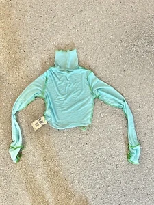 Women’s Mesh See Through Crop top Long Sleeve NWT Bella Brand  - Picture 1 of 6