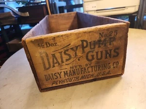 Antique 5-25-39 DAISY PUMP BB GUN Wood Ship Advertising Box Plymouth Michigan  - Picture 1 of 11