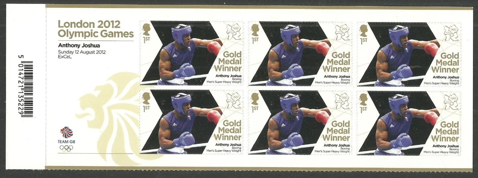 GB 2012 OLÍMPICOS MEDALLA DE ORO GANADORES ANTHONY JOSHUA BOXEO HOJA MARGINAL MNH Foto 1 de 1