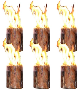 6 Stück H 20 D 9 - 14 cm Schwedenfeuer Baumfackel Gartenfackel Finnenfackel  - Bild 1 von 1