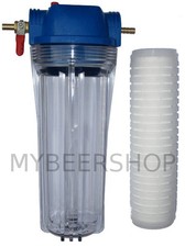 KEG TO KEG or GRAVITY FEED BEER FILTER WITH 8mm BARBS CARTRIDGES HOME BREW WATER