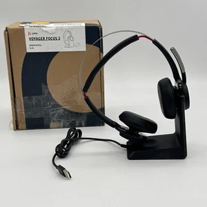 Poly Voyager Focus 2 UC Wireless ANC Headset with Mic & Charge Stand - Picture 1 of 12