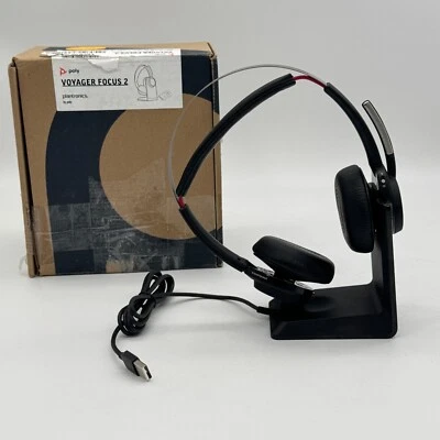 Poly Voyager Focus 2 UC Wireless ANC Headset with Mic & Charge Stand - Image 1 of 4